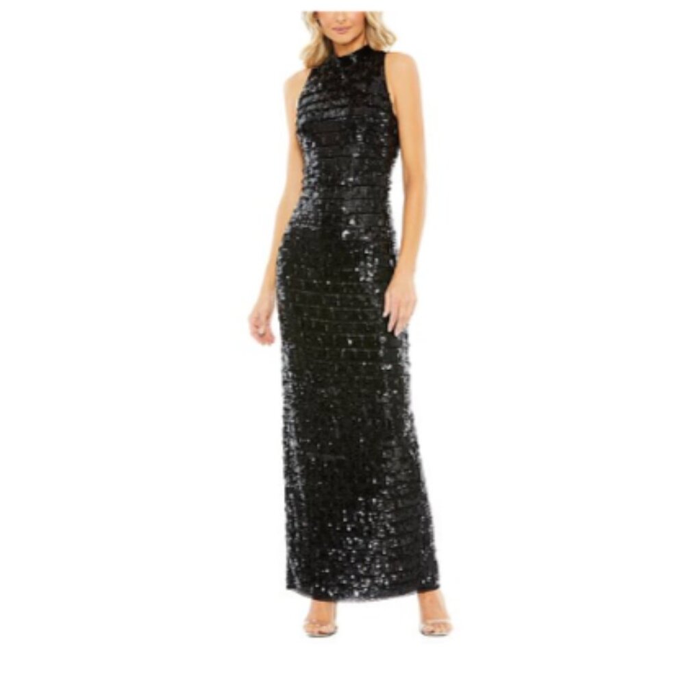 Mac Duggal Column Gown Color Black Size 12 New With Tags